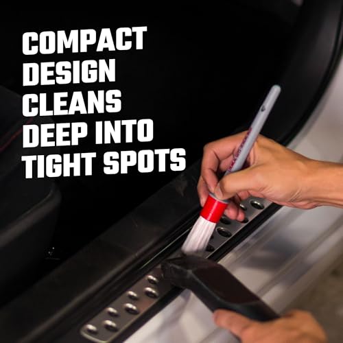 Chemical Guys All in the Details Interior Detailing Brush Set - 3-Piece Soft & Durable Car Detailing Brushes for Vents, Consoles, Buttons, Trim & Hard-to-Reach Areas in Cars, Trucks, SUVs & RVs - style: Interior Brushes