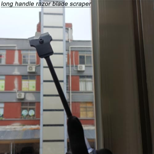 Razor Blade Scraper Tool Long Handle Sticker Scraper,Long Scraper Razor Scraper Tool with 10pcs Carbon Steel Razor Scraper Blades & 10pcs Double-Edged Plastic Blades