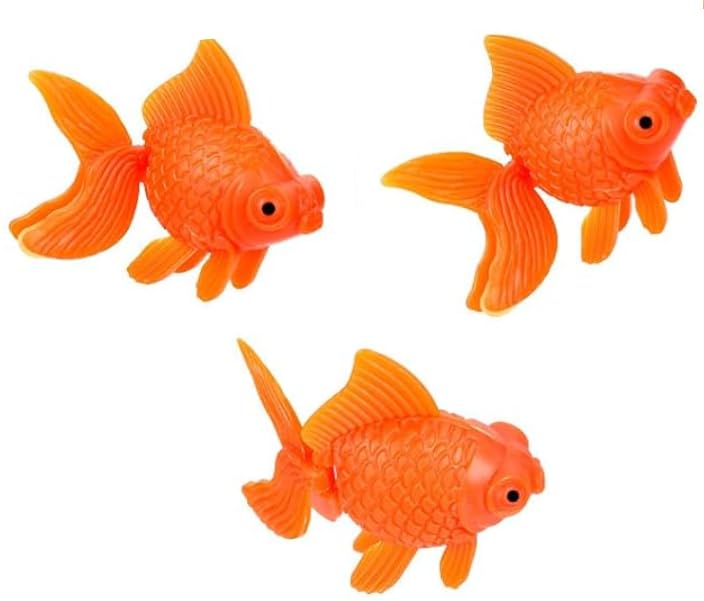 3 Pcs Fake Floating Fishes Plastic Fake Goldfish Artificial Aquarium Fishes Colorful Realistic Artificial Moving Fish Ornament Decorations for Aquarium Fish Tank, Aquarium Décor (Orange) - color: Orange