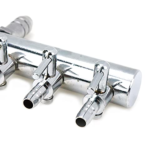 Air Flow Splitter Aquarium Stainless Steel 6 Ways Lever Control Valve - size: 6 Ways