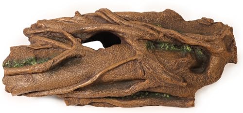 Fish Tank Decorations XL 13.4" Large Bearded Dragon Tank Accessories Driftwood for Aquarium Natural Hollow Tree for Shrimp or Betta Fish Hideout Reptile Tank Accessories