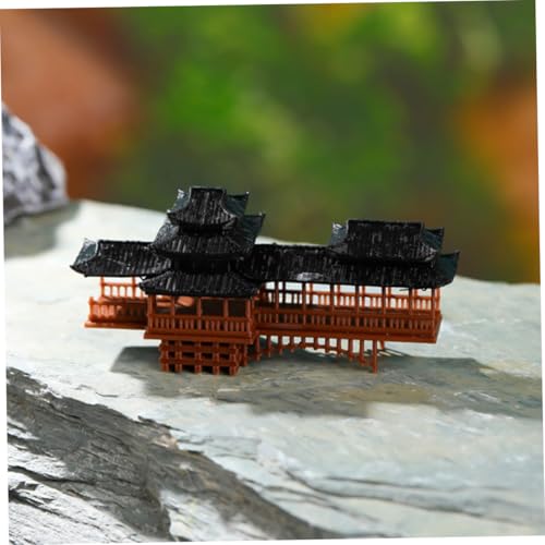 Mini Pagoda Bridge Ornament for Zen Garden Japanese Pavilion Decoration Micro Landscape Decor for Aquariums and Bonsai Outdoor Garden Accessories