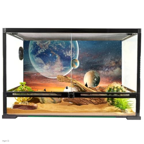 AWERT 72x24 inches Galaxy Aquarium Background Space Theme View of The Planets from Earth Fish Tank Background Hot Desert Terrarium Background - size: 72x24in/180x60cm