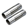 Stainless Steel Hose Barb 1-1/4" Splicer Mender Union Tubing Coupling Fittings with Hose Clamps Air Water Fuel Oil (pack of 2) - size: 1-1/4" Hose Barb