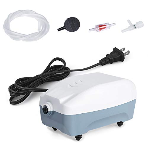 HITOP 2W Single Outlet Aquarium Air Pump, 25GPH Fish Tank Aerator with Accessories, Quiet Oxygen Pump for Small Tank up to 15gallon - style: 25GPH