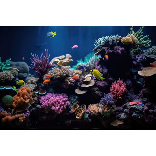 Aquarium Background Marine Life Colorful Corals Terrarium Background Colorful Corals Tropical Theme Style Fish Tank Background Under The Sea Aquarium Backdrop Coral Reef Terrarium Backdrop 24x12in - color: Coral Purple, size: 24(W)x12(H)inches/ 60(W)*30cm