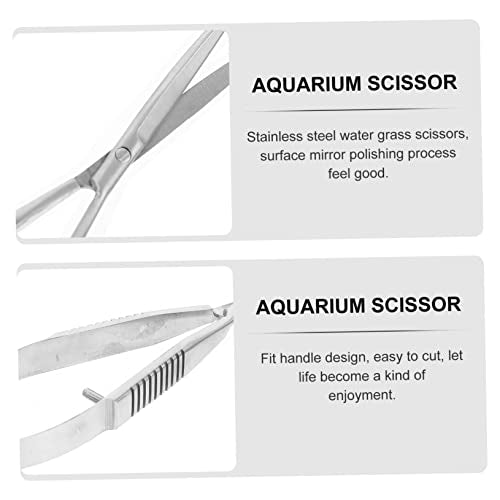 POPETPOP Stainless Steel Aquarium Scissors Portable Spring Clipper for Aquascaping Professional Plant Pruning Tool for Fish Tank Maintenance