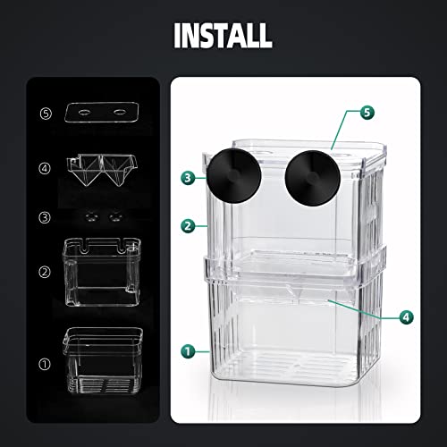 Boxtech Aquarium Fish Tank Hatchery Incubator Breeding Box, Acrylic White Breeder Isolation Divider Hatching Boxes Accessory Small Baby Fishes Shrimp Clownfish Guppy - size: M - 3.93*2.75*5.03 IN