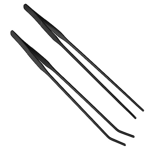 Yardwe Aquarium Scissor Tweezers Tongs Set 2pcs Cleaning Tools for Aquatic Plants Fish Tank Safe Stainless Steel Material