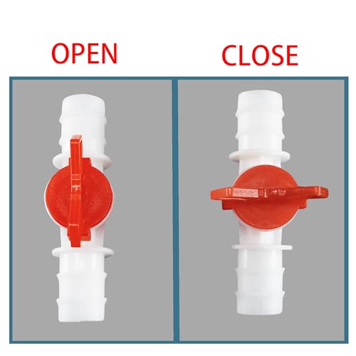 3/4-Inch Drip Irrigation Barbed Valve, Drip Line Ball Valve Shut-Off Plastic Switch Hose Connectors, Drip Irrigation Tubing Parts for Drip Irrigation and Aquariums White, 2PCS, L0223 - size: 0.75 Inch