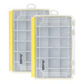 Aventik Waterproof Fishing Tackle Box Organizer with Removable Dividers Sturdy Lure Storage Box and Terminal Tackle Storage 3600 Tackle Trays - color: Yellow(10.75”×7.13”×1.8”)