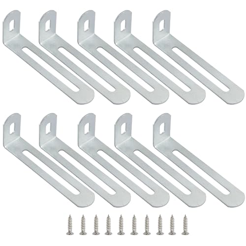 3"x1.2"x0.6"Adjustable Right Angle Brackets Metal L Bracket Heavy Duty 90 Degree Corner Fastener L-Shape Corner Brace Support Silver Shelf Bracket , 10Pcs - size: 3"x1.2", style: SILVER/10PCS
