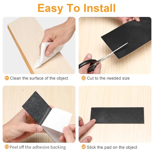 CHUNZEXI Non Slip Furniture Pads, Self Adhesive Rubber Pads with Anti Skid Stickers, Cuttable Rubber Sheet for Furniture and Appliances (4” × 6”) - size: 6x4 inch 4 Rectangular