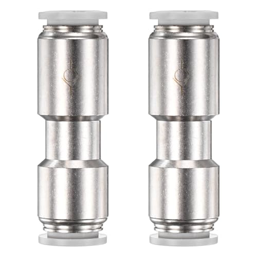 M METERXITY 1/2" OD Check Valve, Nickel Plated Brass Push to Connect Fitting One Way Check Valve for Tire Pump/Aquarium Air Pump/Gas Pipeline, Quick Release Fitting [Silver Grey]