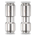 M METERXITY 1/2" OD Check Valve, Nickel Plated Brass Push to Connect Fitting One Way Check Valve for Tire Pump/Aquarium Air Pump/Gas Pipeline, Quick Release Fitting [Silver Grey]