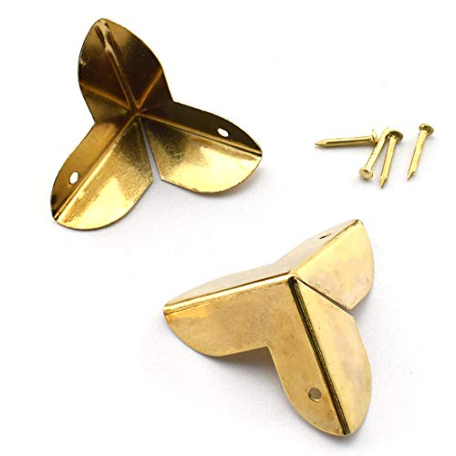 SDTC Tech 12-Pack Mini Jewelry Box Corner Protectors Metal Edge Guard Cover - Gold - color: Gold