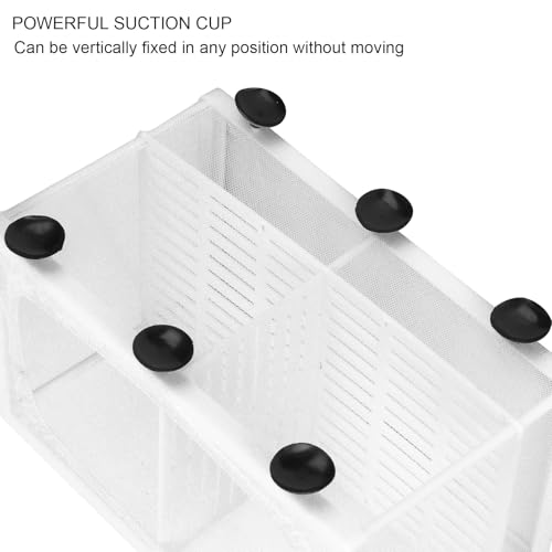 Aquarium Breeder Box with Suction Cups | Detachable Fish Hatchery & Isolation Enclosure | Multi - Functional Incubator for Fry/Unwell Fish/Shrimp | Secure Plastic & Mesh Design (Large with - size: Large with partition