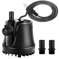 AQQA 265-800 GPH Submersible Aquarium Water Pump with Adjustable Switch, Water Removal and Drainage Sump Cleaning Pump with 2 Nozzles for Aquarium, Pond, Fish Tank, Hydroponics, Backyard (25W 400GPH) - size: 25W 400GPH