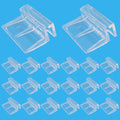Hordion 20pcs Aquarium Lid Clip, 6mm Clear Acrylic Fish Tank Lid Holder Aquarium Glass Cover Clips for Rimless Aquarium Fish Tank - size: 6mm