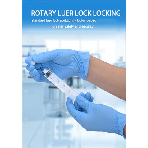 Luer Lock Syringe 20ml - Sterile Disposable Syringes without Needles (10 Pack), Individual Sealed Packaging - size: 20ml