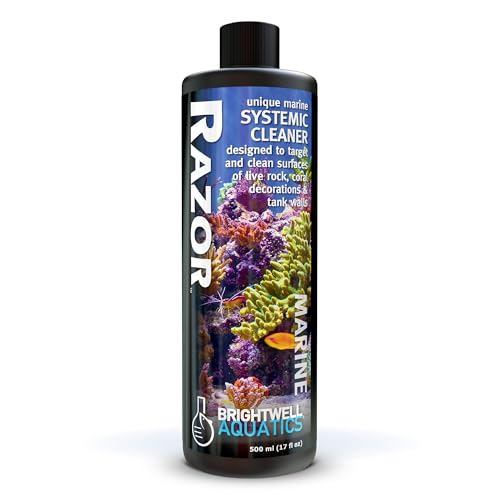 Brightwell Aquatics - Razor Marine - Unique Systemic Fish Tank Cleaner for Marine Aquariums - Aquarium Water Treatments, 16.9 fl oz - size: 500-ml