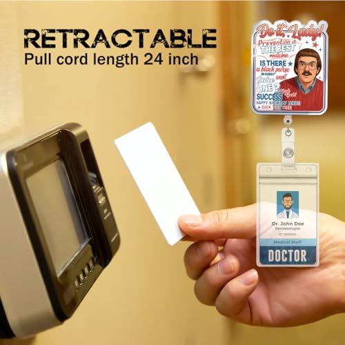 Funny Badge Reel Holder Fun Medical Assistant ID Retractable with Clip for Nursing CNA LPN RN Medical Assistant Nurse Students Accessories - color: Chit Quotes 02