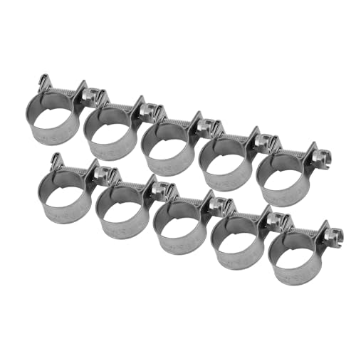 10pcs Stainless Steel Hose Clamps – Adjustable 6-20mm Fuel Line Pipe Clips for Air, Water, Silicone & Fuel Hoses (13-15Mm) - size: 13-15Mm