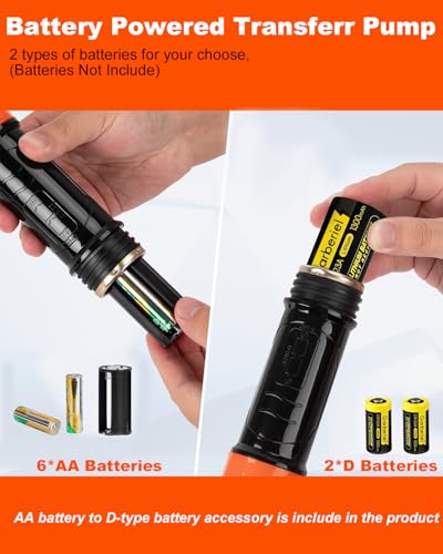 Portable Transfer Pump Battery Operated Electric Siphon Pump for Gas, Fuel, Diesel, Water Transfer 2.4 GPM Flow Oil Extractor -Easy to Use Hand Fuel Pump, Multi-Use Siphon Fuel Transfer Pump - size: 1 Pack (Standard)