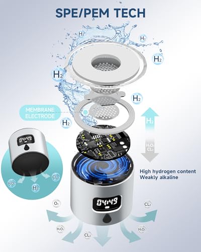 Hydrogen Water Bottle - Portable, Rechargeable, LED Timer, Aluminum and Glass, 5000 PPB Hydrogen in 10 Minutes, 340ml Capacity, for Husband, Friend & Family, for Travel, Sports, Home, Office(Silver) - color: Silver