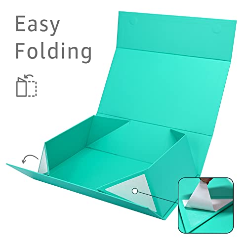 LIFELUM Green Blue Gift Box 13.85 x 8.35 x 4.45 inch, 1 Pack Big Gift Box with Magnetic Lid for Presents,Birthday, Bridesmaid Proposal Boxes Contains Ribbon, Card,Shredded Paper Filler - color: Green Blue, size: 1 count (Pack of 2)