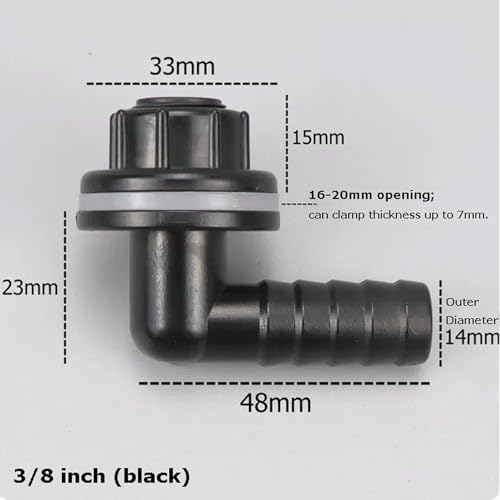 3/8 inch Pagoda-Style Flexible Hose Drain Head for Aquariums, Powerful Connector, Water Tank Outlet