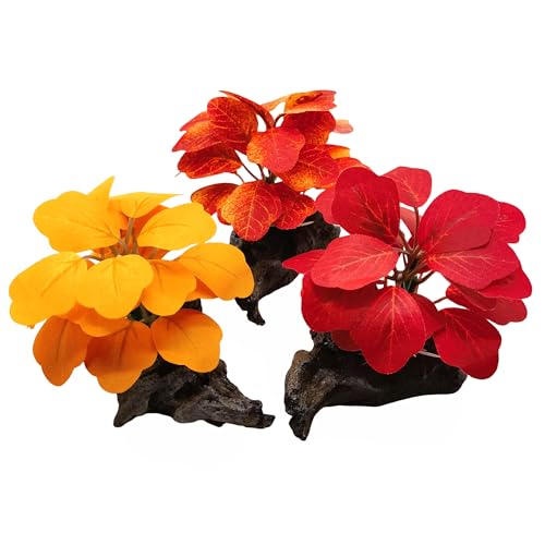 M2cbridge Artificial Fish Tank Plants Silk Aquarium Plastic Plant Aquatic Water Grass Foreground Decor(3PCS Small Colorful) - color: 3pcs Small Colorful
