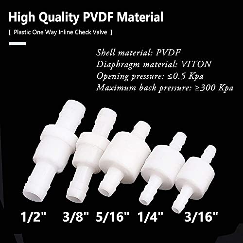Feelers 3/16" One Way Inline Check Valve, Non-Return Valve for Air, Water, Gas, 1-Pack