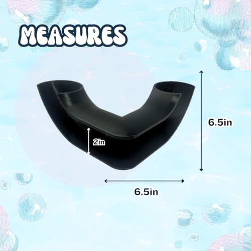 REEFSHAPE Aquarium Corner Tube Viewing Tunnel | Fish, Shrimp, Loaches Hideout for Aquariums | Unique Underground Tube Viewing Tunnel | Made in USA (Corner Tube, Black)