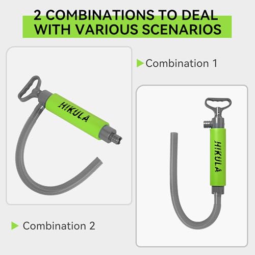Manual Bilge Pump for Boats Kayak Canoe - Portable Siphon Pump, Kayak Bailer with Reversible Hose,Green,17 Inch - color: Green, size: Medium