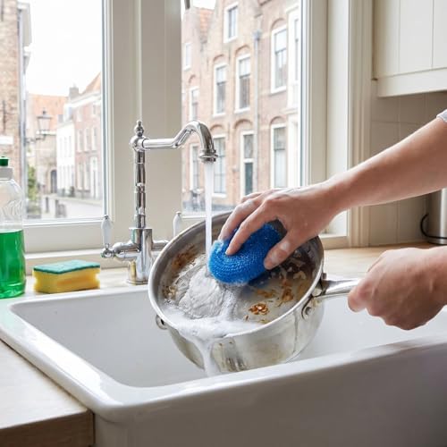 Blulu 15 Pcs Plastic Dish Scrubbers for Dishes Pot Round Nylon Pad, Mesh Scouring Non Scratch Pads (Rainbow Colors) - color: Primary Colors