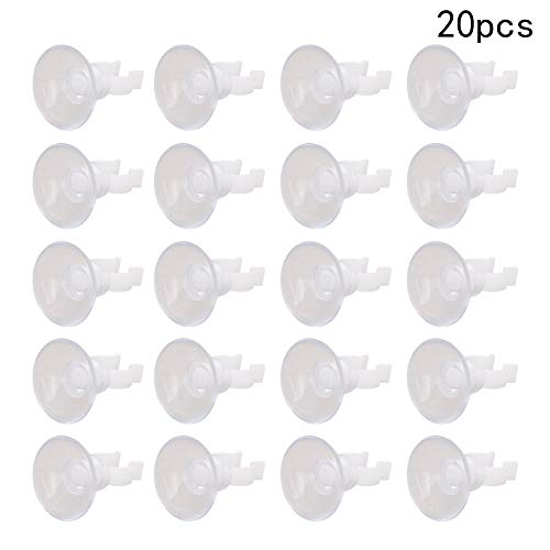 MroMax Aquarium Suction Cup Clips Airline Tubing Hose Heater Clips Clamps Holder for Fish Tank Clear 12mm to 14mm 20Pcs - size: 20pcs 12mm to 14mm