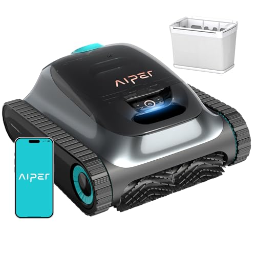 (Renewed) Aiper Scuba S1 (2026 Upgrade) Robotic Pool Cleaner, Weekly Custom Cleaning Plan, 270 Min Runtime, Over-the-Waterline Scrubbing, Smarter Navigation - color: Black