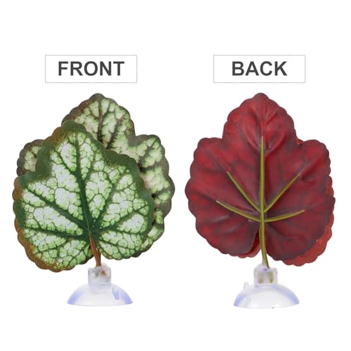 balacoo Betta Fish Leaf Hammock 2-Pack 3.54-Inch Silk Resting Pad with Suction Cup – Stress- for Aquarium Décor, Natural Habitat for Betta, Freshwater Tank Accessory