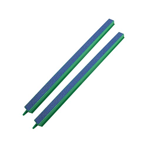 CNZ® Fish Tank Air Bubble 2-Piece Air Stone Bars Green/Blue (12-inch) - size: 12-inch