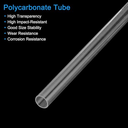 MECCANIXITY Plastic Pipe Rigid Polycarbonate Round Tube Clear 0.28"(7mm) ID 5/16"(8mm) OD 14"(350mm) High Impact for Lighting, Models, Water Plumbing - size: 0.28"IDx5/16"ODx14"