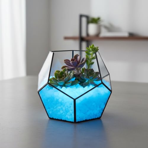Shiny Stone Glow in The Dark Aquarium Neon Gravel Sand, Decorative Rocks for Fish Tank and Fairy Garden, Home Dec,305g/0.67lbs (5-8mm, Sky Blue) - color: Sky Blue, size: 5-8mm