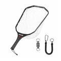 Aventik Fly Floating Fishing Net Carbon Fiber Landing Trout Net Light Weight Clear Rubber Ghost Net Catch & Release - color: Stealth Boat Frame standard handle black magnet