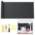 Pawfly Black Aquarium Background, 31.5" x 15.7", Static Cling Fish Tank Background Wallpaper, No Glue Reusable PVC Fish Tank Backdrop, Easy to Install Aquarium Décor Background, Fish Tank Decoration - size: 31.5" x 15.7"