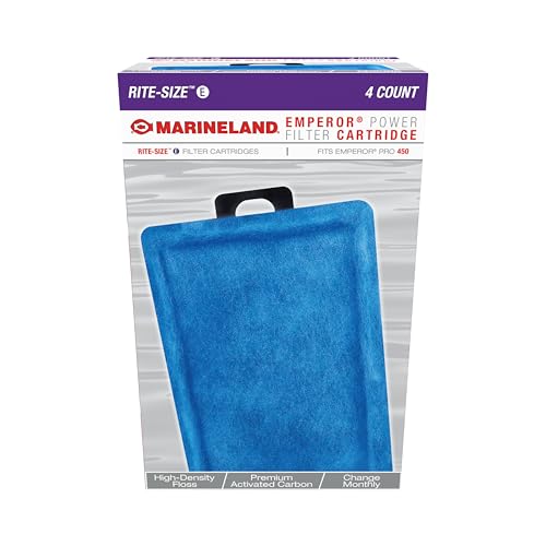 Marineland Emperor Power Filter Cartridge Rite-Size E, 4 Count, Replacement Cartridge For Aquarium Filtration, E - Purple, 4 Count (Pack of 1) - size: 4-count