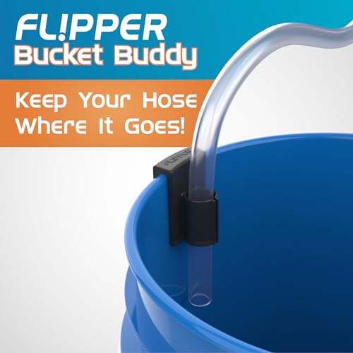 Flipper Bucket Buddy Aquarium Bucket Organizer, Hose Holder Clip for 5 Gallon Buckets, Fish Tank Water Change Caddy for Siphon Hose, Scraper, Net, and Cleaning Tools