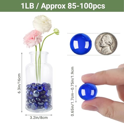 SUREAM Glass Beads for Vases, 1 LB Vase Fillers for Centerpieces, Vase Filler Beads for Table Fish Tank Aquarium Gravel Home Decoration(Deep Blue) - color: Deep Blue