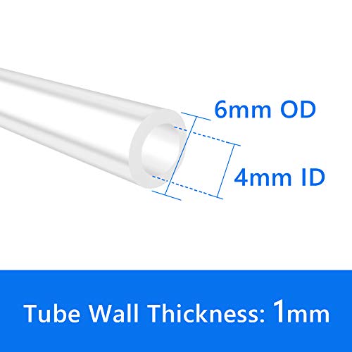 Quickun Pure Silicone Tubing, 4mm ID x 6mm OD High Temp Food Grade Tube Pure Silicone Hose Tube for Home Brewing, Beer Line, Kegerator, Wine Making, Aquaponics, Air Hose by Proper Pour (3.28 Ft) - size: 4mmx6mm, style: 3.28Ft (1meter)