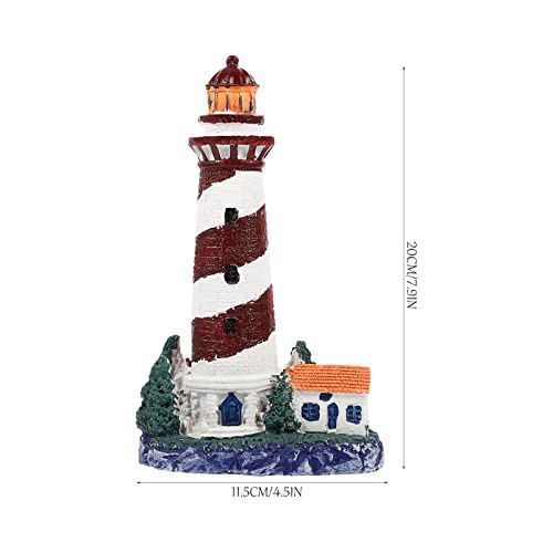 POPETPOP Mediterranean Style Simulation Lighthouse Decor Fish Tank Ornament for Landscaping Decoration Unique Observation Tower for Desktop Use