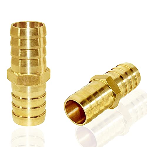 Joywayus Hose Barb 3/4" Hose ID,Hex Brass Fitting Intersection/Split Brass Water/Fuel/Air with 6 Stainless Steel Clamps(Pack of 3) - size: 0.75 Inch, style: 3PCS